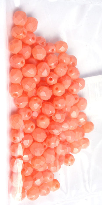 Fire-Polished Round Beads 6mm Opaque - Red Shades