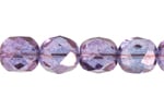 Fire-Polished 7mm Round Beads - Purple Shades