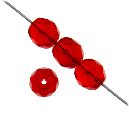 Fire-Polished 8mm Round Beads - Red Shades