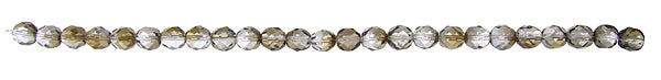 Czech Fire-Polished Round Bead 8mm Strands - Crystal/White Shades