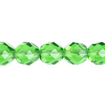 Fire-Polished 8mm Round Beads - Transparent Green Shades