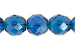 Fire-Polished Round Beads 10mm - Blue Shades