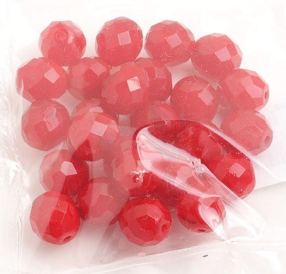 Fire-Polished Round Beads 10mm - Red Shades