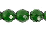 Fire-Polished Round Beads 10mm - Green Shades