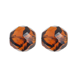 Fire-Polished Round Beads 12mm - Brown Shades