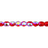 Fire-Polished Round 4mm - Transparent Red Shades Strung