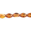Fire-Polished Oval Tri-Cut 8x6mm Transparent with Bronze Edges