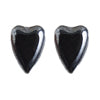 Fire-Polished Cut Heart 17x12mm Opaque Jet/Luster Edges
