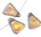 Fire-Polished Flat Triangle 25x19mm Crystal Bronze/Marble Edge