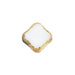 Fire-Polished Cut Square 12mm Opaque White/Marble Edges