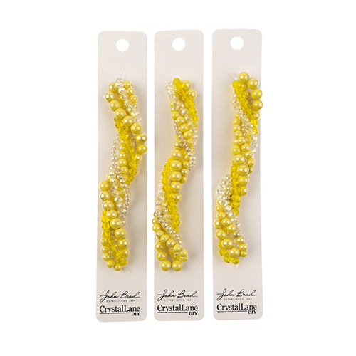 Crystal Lane Twisted Bead Strands Mix - Yellow Sunlight