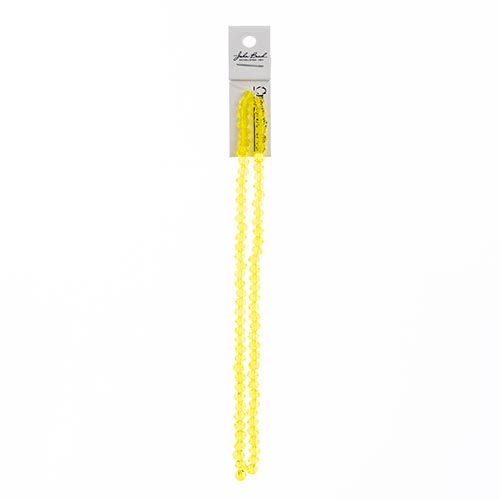 Crystal Lane Rondelle 2 Strand 7in (Apx78pcs) 4x6mm Transparent Yellow