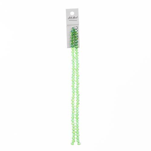 Crystal Lane Rondelle 2 Strand 7in (Apx78pcs) 4x6mm Transparent Green AB