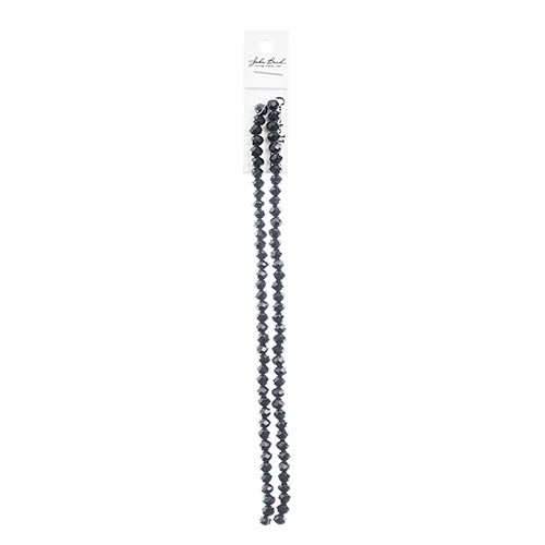 Crystal Lane Rondelle 2 Strand 7in (Apx78pcs) 4x6mm Opaque Black
