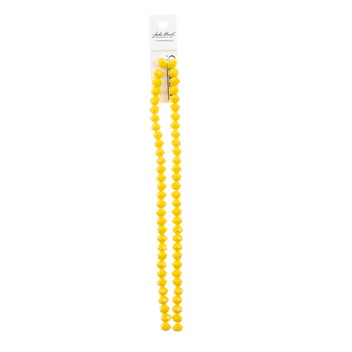 Crystal Lane Rondelle 2 Strand 7in (Apx58pcs) 6x8mm Opaque Yellow