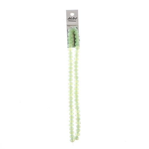 Crystal Lane Rondelle 2 Strand 7in (Apx58pcs) 6x8mm Opaque Light Green