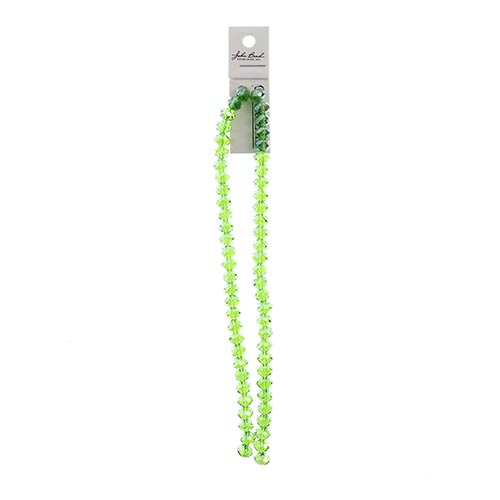 Crystal Lane Rondelle 2 Strand 7in (Apx58pcs) 6x8mm Transparent Green AB