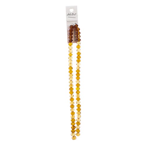 Crystal Lane Rondelle 2 Strand 7in (Apx58pcs) 6x8mm Transparent Amber