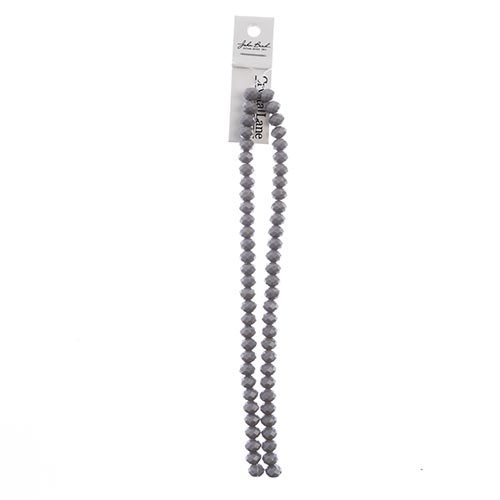 Crystal Lane Rondelle 2 Strand 7in (Apx58pcs) 6x8mm Opaque Grey