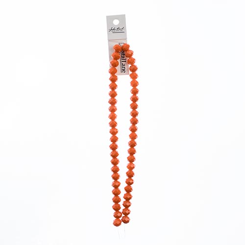 Crystal Lane Rondelle 2 Strand 7in (Apx46pcs) 8x10mm Opaque Orange