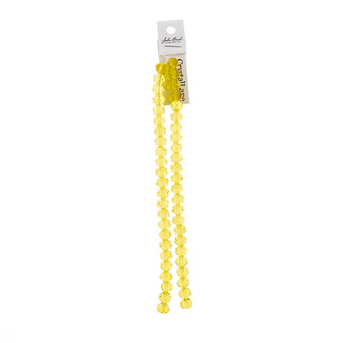 Crystal Lane Rondelle 2 Strand 7in (Apx46pcs) 8x10mm Transparent Yellow
