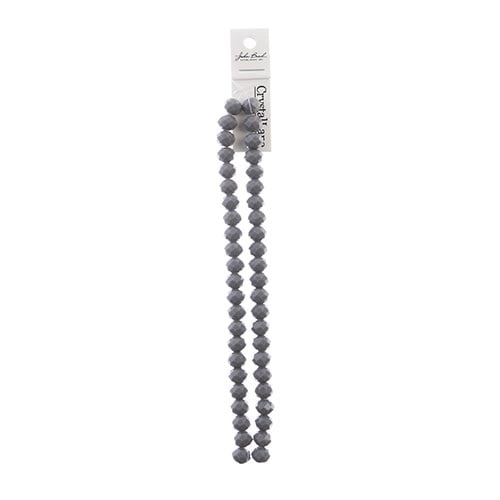 Crystal Lane Rondelle 2 Strand 7in (Apx46pcs) 8x10mm Opaque Grey