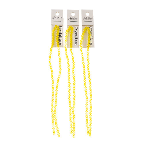 Crystal Lane Bicone 2 Strand 7in (Apx96pcs) 4mm Transparent Yellow