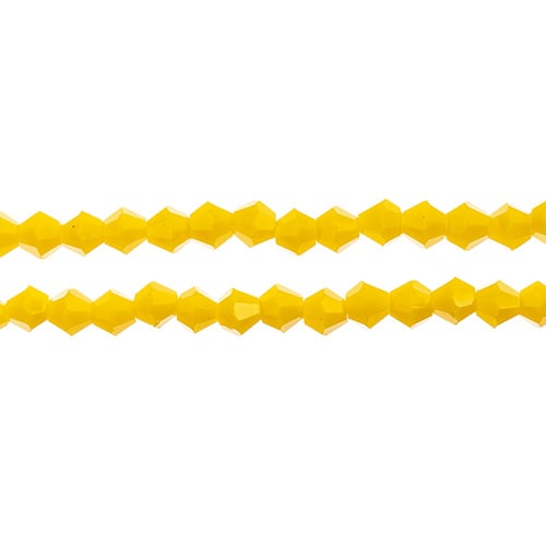 Crystal Lane Bicone 2 Strand 7in (Apx96pcs) 4mm Opaque Yellow
