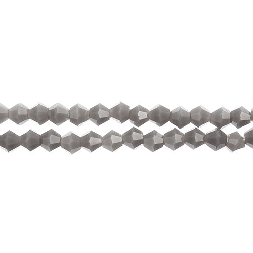 Crystal Lane Bicone 2 Strand 7in (Apx96pcs) 4mm Opaque Grey