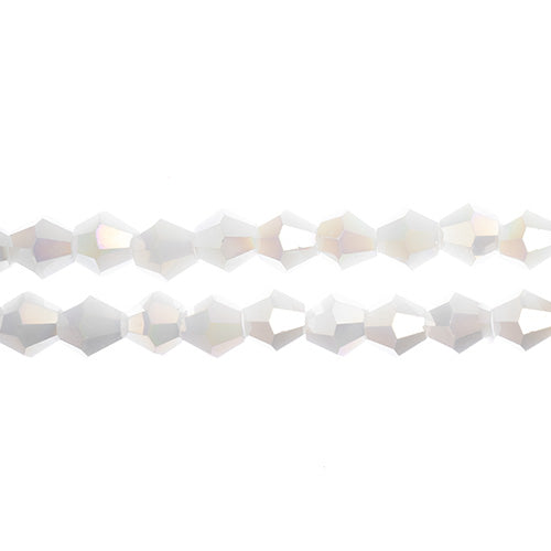 Crystal Lane Bicone 2 Strand 7in (Apx64pcs) 6mm Opaque White AB