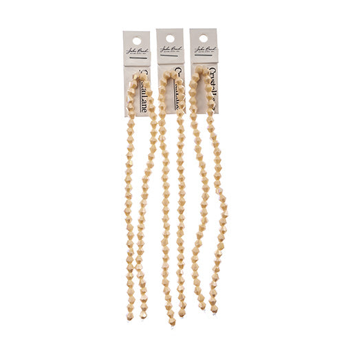 Crystal Lane Bicone 2 Strand 7in (Apx64pcs) 6mm Opaque Cream AB