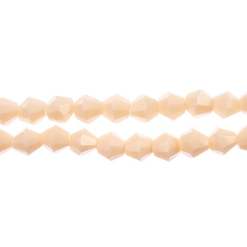 Crystal Lane Bicone 2 Strand 7in (Apx64pcs) 6mm Opaque Light Cream
