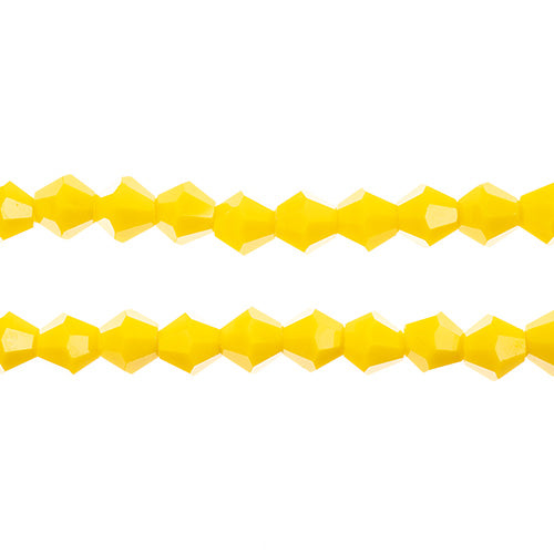 Crystal Lane Bicone 2 Strand 7in (Apx64pcs) 6mm Opaque Yellow