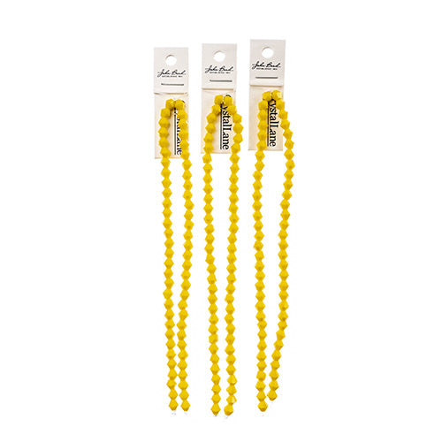 Crystal Lane Bicone 2 Strand 7in (Apx64pcs) 6mm Opaque Yellow