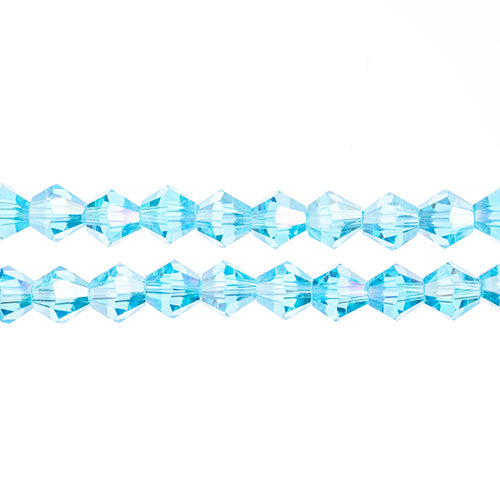 Crystal Lane Bicone 2 Strand 7in (Apx64pcs) 6mmTransparent Blue AB