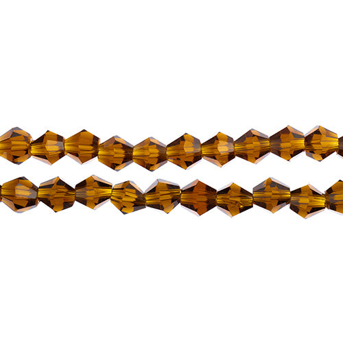 Crystal Lane Bicone 2 Strand 7in (Apx64pcs) 6mm Transparent Amber