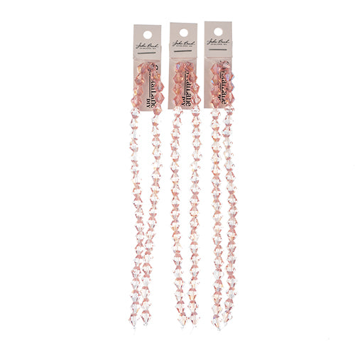 Crystal Lane Bicone 2 Strand 7in (Apx44pcs) 8mm Transparent Pink AB
