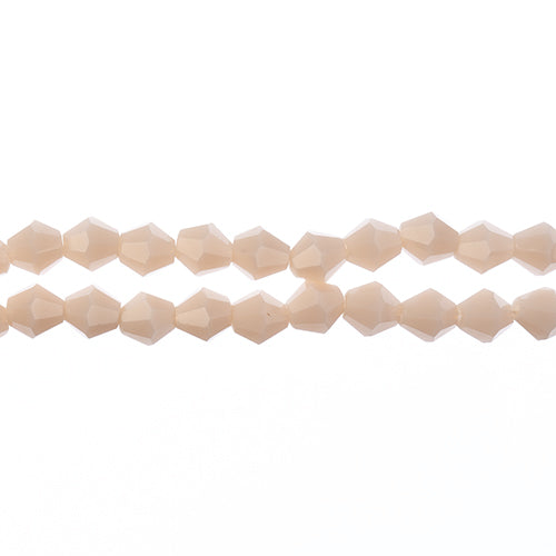 Crystal Lane Bicone 2 Strand 7in (Apx44pcs) 8mm Opaque Light Cream