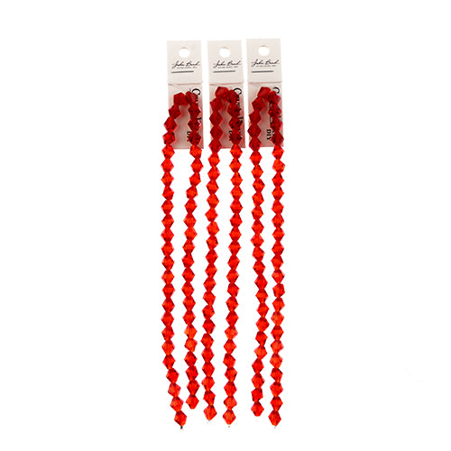 Crystal Lane Bicone 2 Strand 7in (Apx44pcs) 8mm Transparent Red