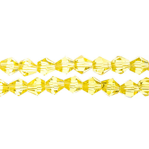 Crystal Lane Bicone 2 Strand 7in (Apx44pcs) 8mm Transparent Yellow