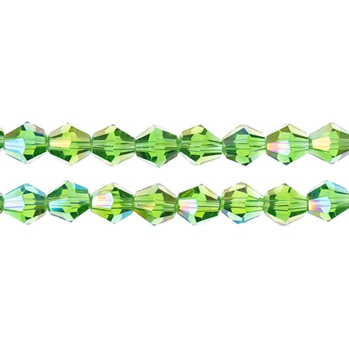 Crystal Lane Bicone 2 Strand 7in (Apx44pcs) 8mm Transparent Green AB