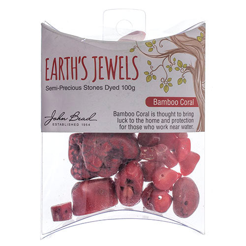 Earth's Jewels Value Pack 100g Red Bamboo Coral Dyed