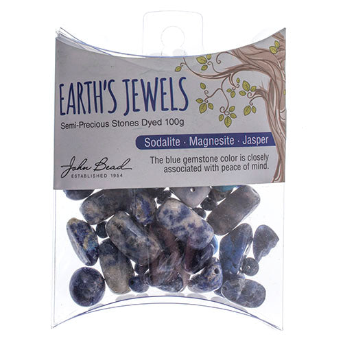 Earth's Jewels Value Pack 100g Blue Sodalite/Magnesite/Jasper Dyed