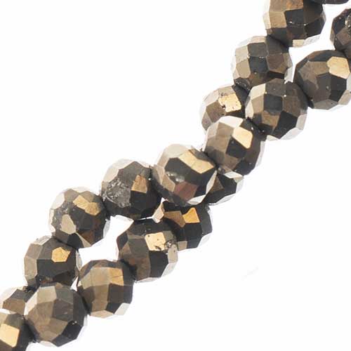 Earth's Jewels 2mm Pyrite 2Strands X 7in Round Natural Approx 180pcs