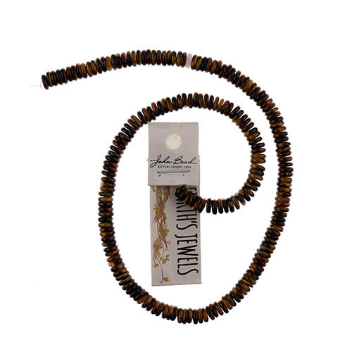 Earth's Jewels Beads 16in Rondelle Brown Tiger Eye