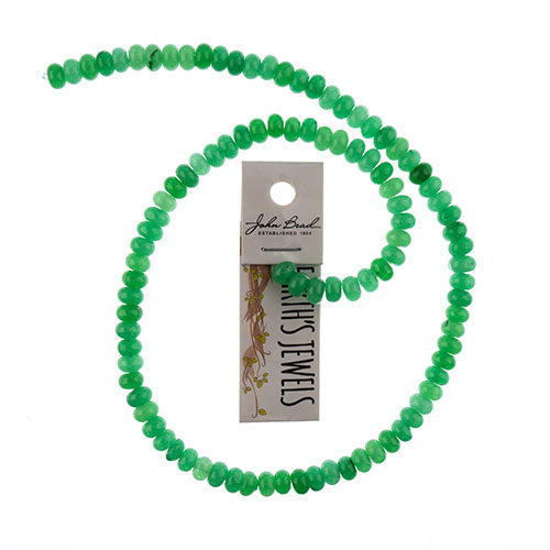 Earth's Jewels Beads 16in Rondelle Green Jade