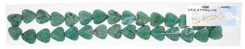 Turquoise 15x4mm Heart Shape Stabilized 2x8in Strand Green