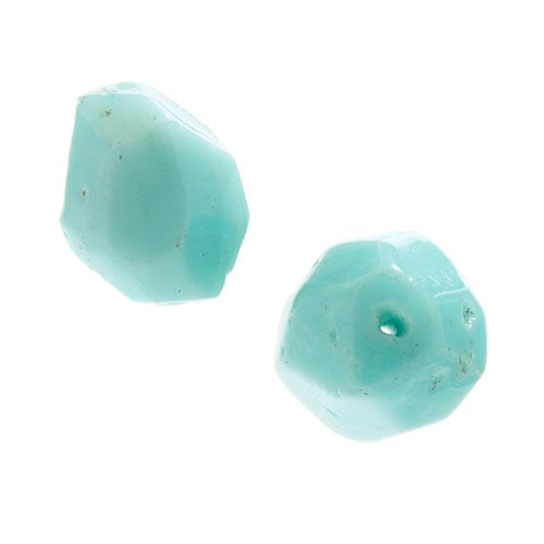 Semi-Precious 15x20mm Facetted Beads Coated Jade/Light Amazonite