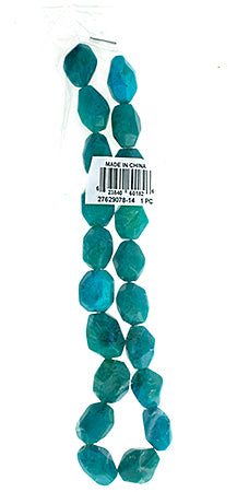 Semi-Precious 15x20mm Facetted Beads New Jade Coated Aqua
