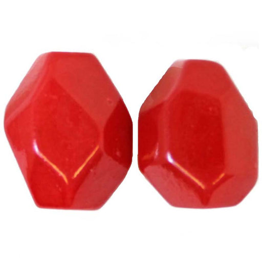 Semi-Precious 15x20mm Facetted Beads Rose Quartz Coated Red